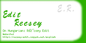 edit recsey business card